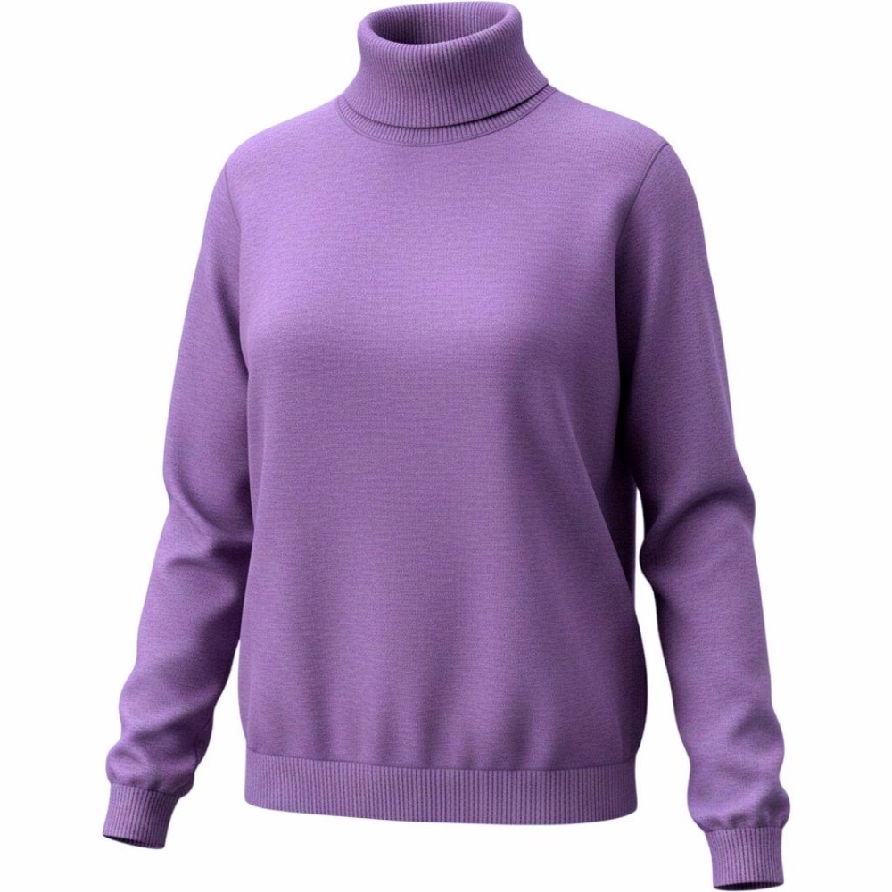 Chicos Purple Turtleneck Sweater Rayon Blend Long Sleeve Lavender Knit Tops